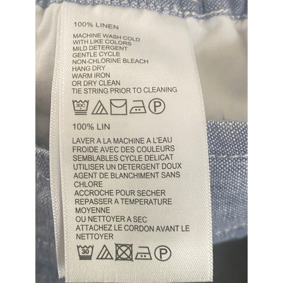 Tommy Bahama 100% Linen Two-Palm Drawstring Pants Blue Size Women's Sm Coastal - Picture 4 of 6